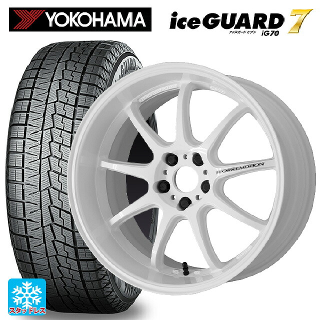 スバル WRX S4(VBH)用 255/40R18 99Q ヨコハマ アイスガード7(IG70) ワーク エモーション D9R WHT 新品スタッドレスタイヤホイール 4本セット|タイヤホイール専門店コニシタイヤ