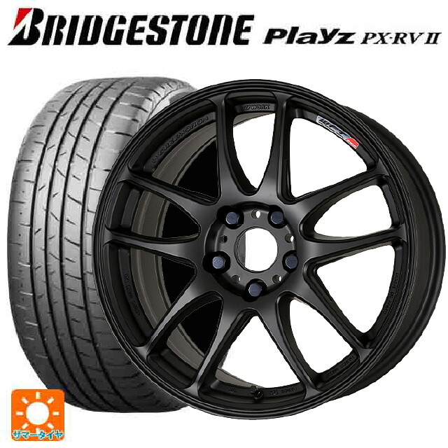 スバル レヴォーグ(VN系)用 225/45R18 95W XL ブリヂストン プレイズ PX-RV2 正規品 # ワーク エモーション CR極 MBL 新品サマータイヤホイール 4本セット