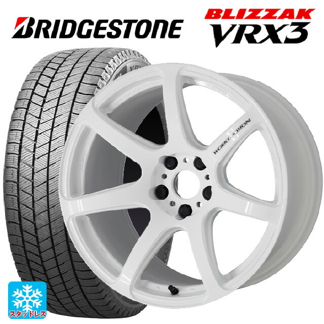 トヨタ bZ4X(11/15系)用 235/60R18 107Q XL ブリヂストン ブリザック VRX3 正規品 # ワーク エモーション T7R WHT 新品スタッドレスタイヤホイール 4本セット