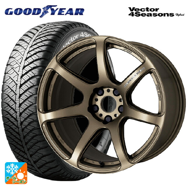 215/45R18 89H グッドイヤー ベクターフォーシーズンズ ハイブリッド ワーク エモーション T7R AHG 18-7.5J 国産車用 オールシーズンタイヤホイール4本セット｜タイヤホイール専門店コニシタイヤ 128,745円