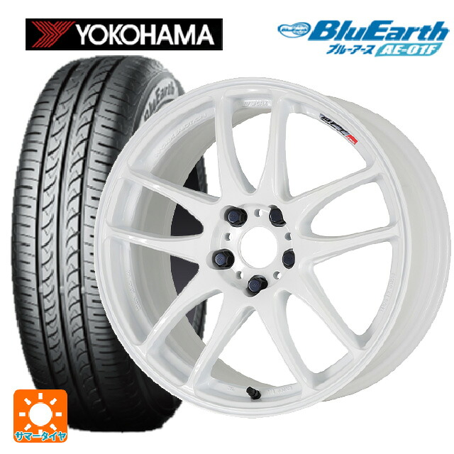 185/55R16 83V ヨコハマ ブルーアース AE01F ワーク エモーション CR極 WHT 16-6.5J 国産車用 サマータイヤホイール4本セット