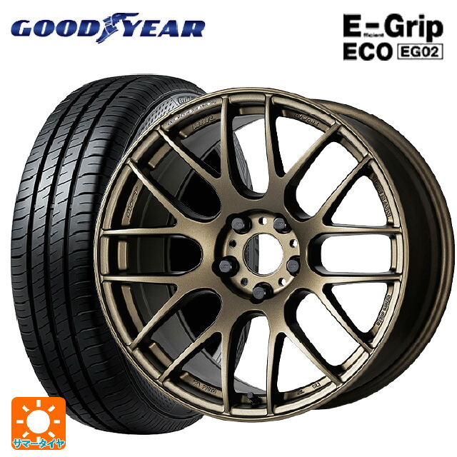 スバル レヴォーグ(VN系)用 215/50R17 91V グッドイヤー エフィシェントグリップ エコ EG02 ワーク エモーション M8R AHG 新品サマータイヤホイール 4本セット