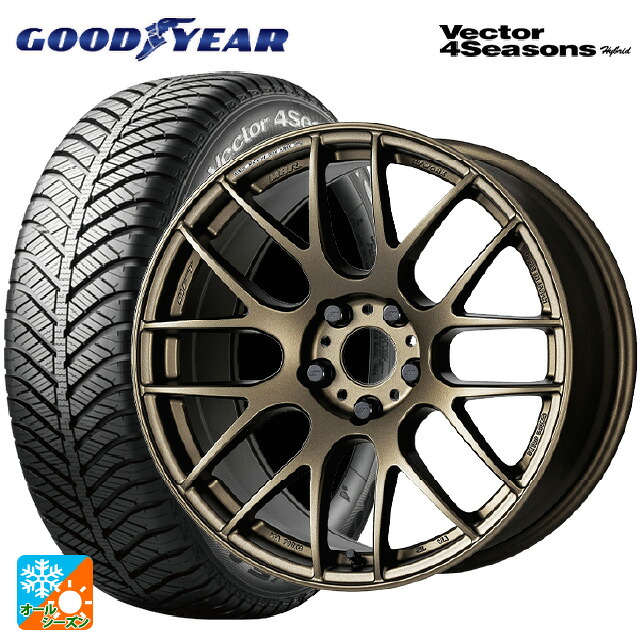 215/45R18 89H グッドイヤー ベクターフォーシーズンズ ハイブリッド ワーク エモーション M8R AHG 18-7.5J 国産車用 オールシーズンタイヤホイール4本セット|タイヤホイール専門店コニシタイヤ