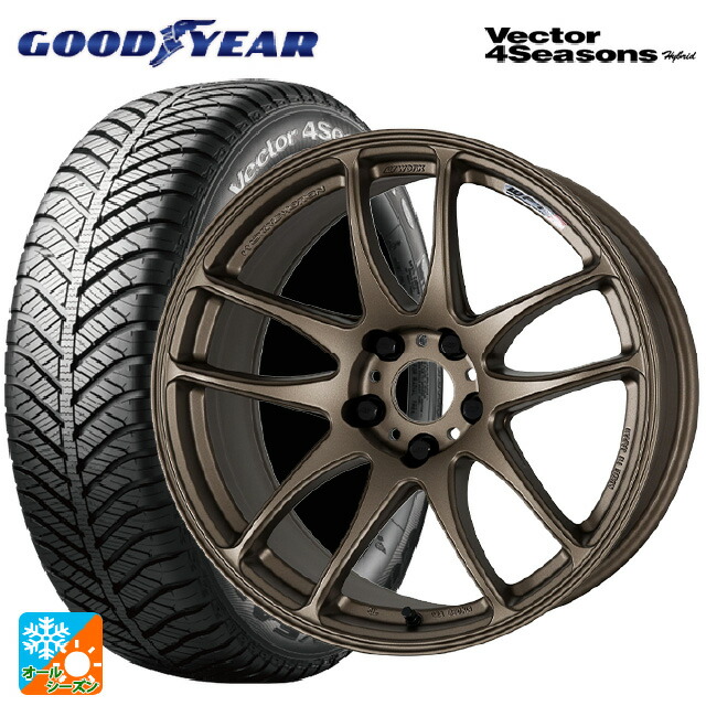 トヨタ アルファード(30系)用 235/50R18 101H XL グッドイヤー ベクターフォーシーズンズ ハイブリッド ワーク エモーション CR極 AHG 新品オールシーズンタイヤホイール 4本セット