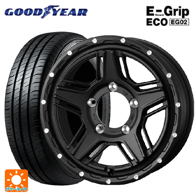 205/55R16 91V グッドイヤー エフィシェントグリップ エコ EG02 ウェッズ マッドヴァンス07 FULL MAT BLACK 16-7J 国産車用 サマータイヤホイール4本セット