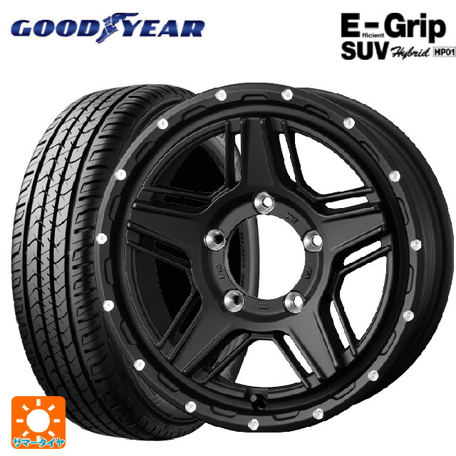 スズキ ジムニー(64系)用 175/80R16 91S グッドイヤー エフィシェントグリップSUV HP01 ウェッズ マッドヴァンス07 FULL MAT BLACK 新品サマータイヤホイール 4本セット