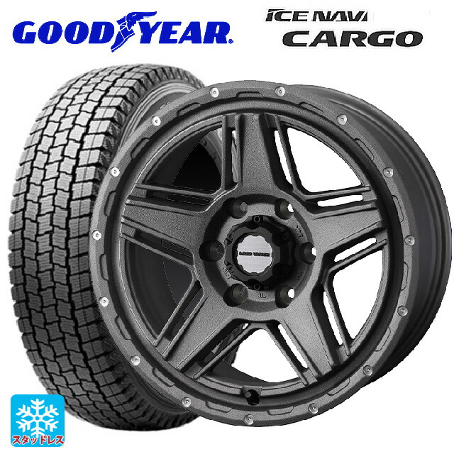 2026年製 195/80R15 107/105N グッドイヤー アイスナビ カーゴ # ウェッズ マッドヴァンス07 FLINT GRAY 15-6J 国産車用 スタッドレスタイヤホイール4本セット|タイヤホイール専門店コニシタイヤ