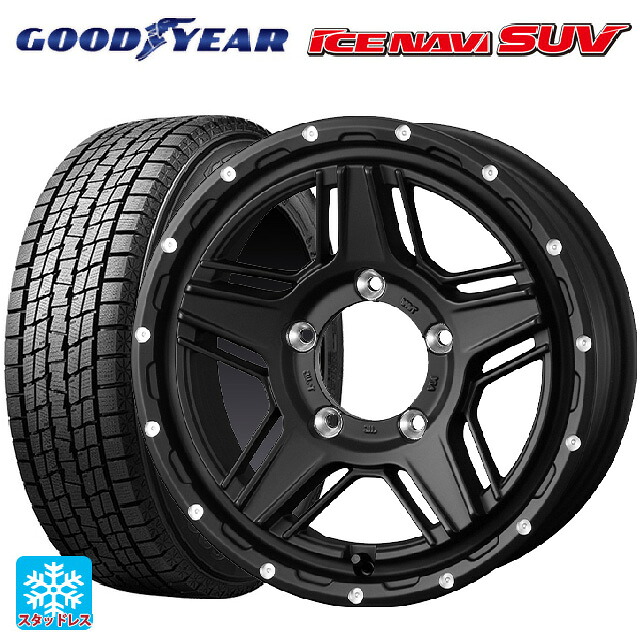 スズキ ジムニー(64系)用 175/80R16 91Q グッドイヤー アイスナビ SUV # ウェッズ マッドヴァンス07 FULL MAT BLACK 新品スタッドレスタイヤホイール 5本セット|タイヤホイール専門店コニシタイヤ