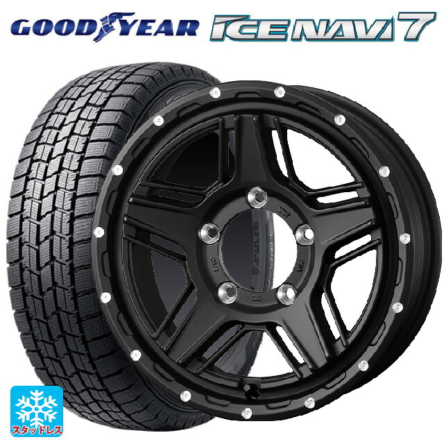 205/60R16 92Q グッドイヤー アイスナビ7(数量限定) # ウェッズ マッドヴァンス07 FULL MAT BLACK 16-7J 国産車用 スタッドレスタイヤホイール4本セット|タイヤホイール専門店コニシタイヤ