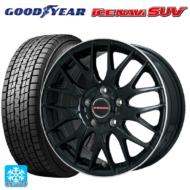 トヨタ RAV4(50系)用 245/70R16 107Q グッドイヤー アイスナビ SUV # ビックウェイ レイシーン プラバ 9M Jr2 GBK/リムP 新品スタッドレスタイヤホイール 4本セット|タイヤホイール専門店コニシタイヤ