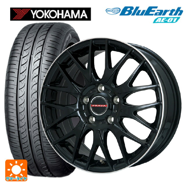 175/60R16 82H ヨコハマ ブルーアース AE01 ビックウェイ レイシーン プラバ 9M Jr2 GBK/ﾘﾑP 16-6.5J 国産車用 サマータイヤホイール4本セット