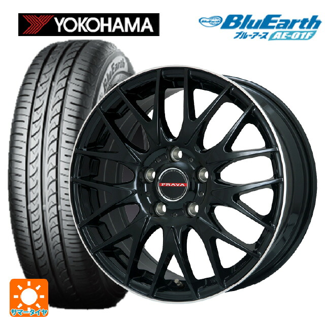 195/65R15 91H ヨコハマ ブルーアース AE01F ビックウェイ レイシーン プラバ 9M Jr2 GBK/リムP 15-6J 国産車用 サマータイヤホイール4本セット|タイヤホイール専門店コニシタイヤ