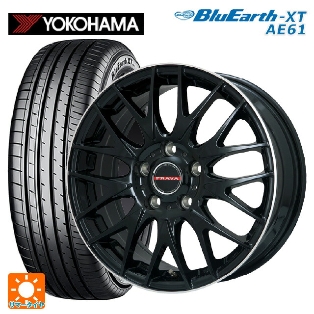 トヨタ ライズハイブリッド(A202)用 195/65R16 92H ヨコハマ ブルーアースXT AE61 ビックウェイ レイシーン プラバ 9M Jr2 GBK/ﾘﾑP 新品サマータイヤホイール 4本セット