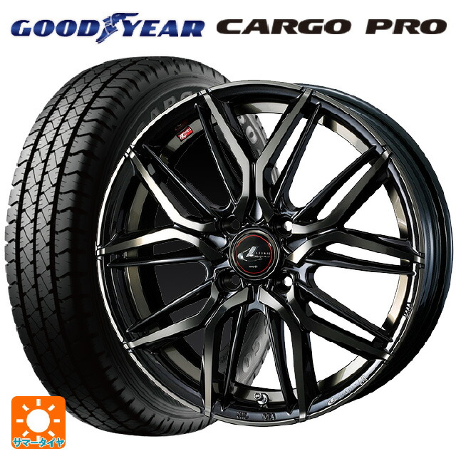 トヨタ プロボックス(160系)用 155/80R14 88/86S グッドイヤー カーゴプロ ウェッズ レオニス LM PBMC/TI 新品サマータイヤホイール 4本セット