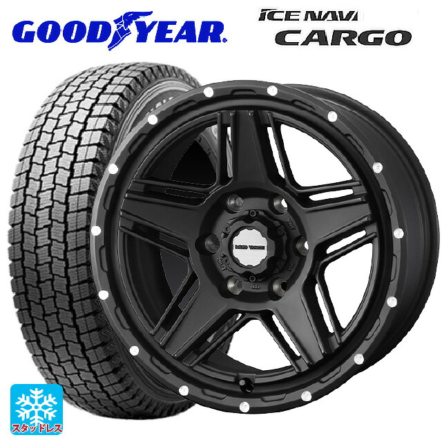 トヨタ ハイエース(200系)用 195/80R15 107/105N グッドイヤー アイスナビ カーゴ # ウェッズ マッドヴァンス07 FULL MAT BLACK 新品スタッドレスタイヤホイール 4本セット