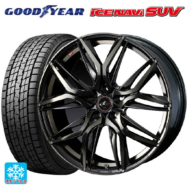 215/60R17 96Q グッドイヤー アイスナビ SUV # ウェッズ レオニス LM PBMC/TI 17-7J 国産車用 スタッドレスタイヤホイール4本セット|タイヤホイール専門店コニシタイヤ