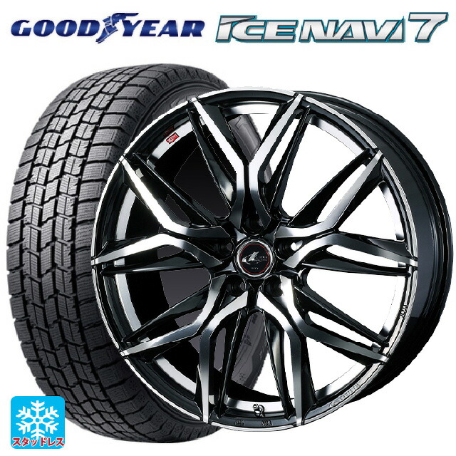 スバル レヴォーグ(VN系)用 2025年製 215/50R17 91Q グッドイヤー アイスナビ7(数量限定) # ウェッズ レオニス LM PBMC 新品スタッドレスタイヤホイール 4本セット