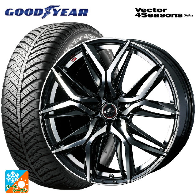ホンダ ヴェゼル(RV系)用 215/55R17 94H グッドイヤー ベクターフォーシーズンズ ハイブリッド ウェッズ レオニス LM PBMC 新品オールシーズンタイヤホイール 4本セット