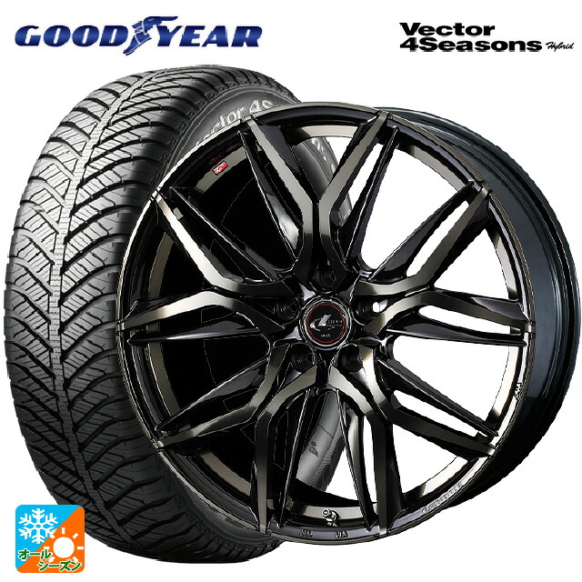 スズキ スイフトスポーツ(ZC33S)用 195/50R16 84H グッドイヤー ベクターフォーシーズンズ ハイブリッド ウェッズ レオニス LM PBMC/TI 新品オールシーズンタイヤホイール 4本セット