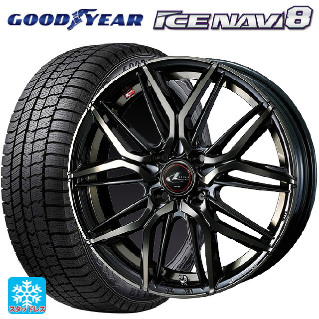 ダイハツ タフト(LA900/LA910)用 165/70R14 81Q グッドイヤー アイスナビ8 # ウェッズ レオニス LM PBMC/TI 新品スタッドレスタイヤホイール 4本セット