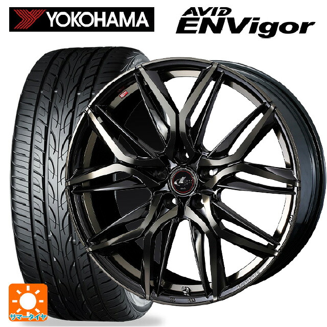 スバル クロストレック(5AA-GUE)用 225/55R18 102W XL ヨコハマ エービット エンビガー S321 ウェッズ レオニス LM PBMC/TI 新品サマータイヤホイール 4本セット