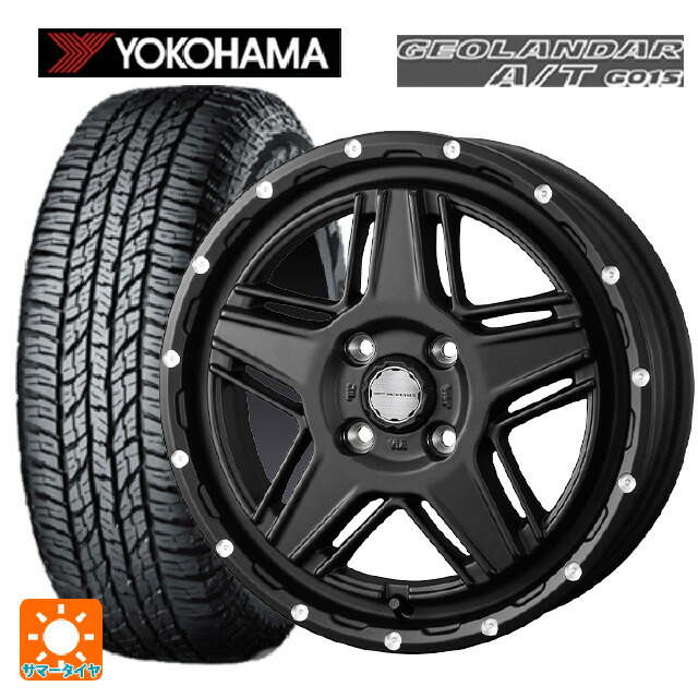 ダイハツ コペン(LA400K)用 165/60R15 77H ヨコハマ ジオランダー A/T G015 ブラックレター 正規品 ウェッズ マッドヴァンス07 FULL MAT BLACK 新品サマータイヤホイール 4本セット