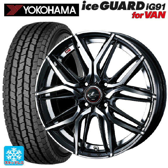 トヨタ プロボックス(160系)用 165/80R14 97/95N ヨコハマ アイスガード IG91 for VAN ウェッズ レオニス LM PBMC 新品スタッドレスタイヤホイール 4本セット