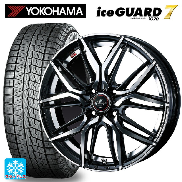 トヨタ ヤリス(10系)用 2025年製 185/60R15 84Q ヨコハマ アイスガード7(IG70) # ウェッズ レオニス LM PBMC 新品スタッドレスタイヤホイール 4本セット