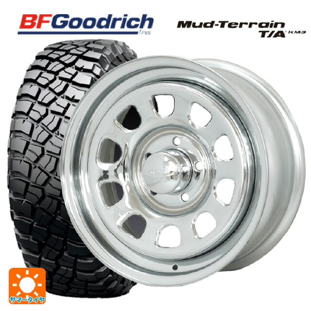 225/75R16 115/112Q BFグッドリッチ マッドテレーン TA KM3 ブラックレター 正規品 モリタ デイトナズ クローム 16-7J 国産車用 サマータイヤホイール4本セット