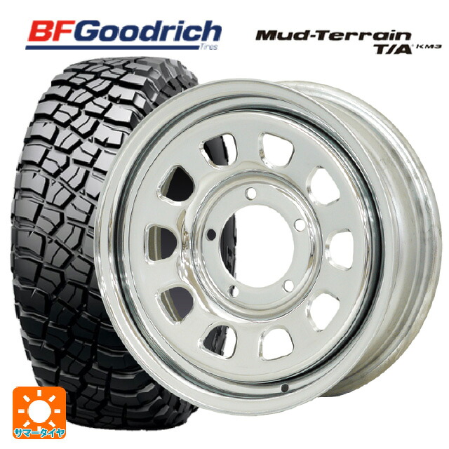 スズキ ジムニーノマド(JC74W)用 225/75R16 115/112Q BFグッドリッチ マッドテレーン TA KM3 ブラックレター 正規品 モリタ デイトナズ クローム 新品サマータイヤホイール 4本セット