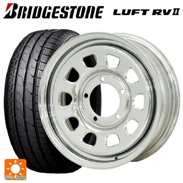 215/65R16 98H ブリヂストン ルフトRV2(日本製) 正規品 # モリタ デイトナズ クローム 16-5.5J 国産車用 サマータイヤホイール4本セット