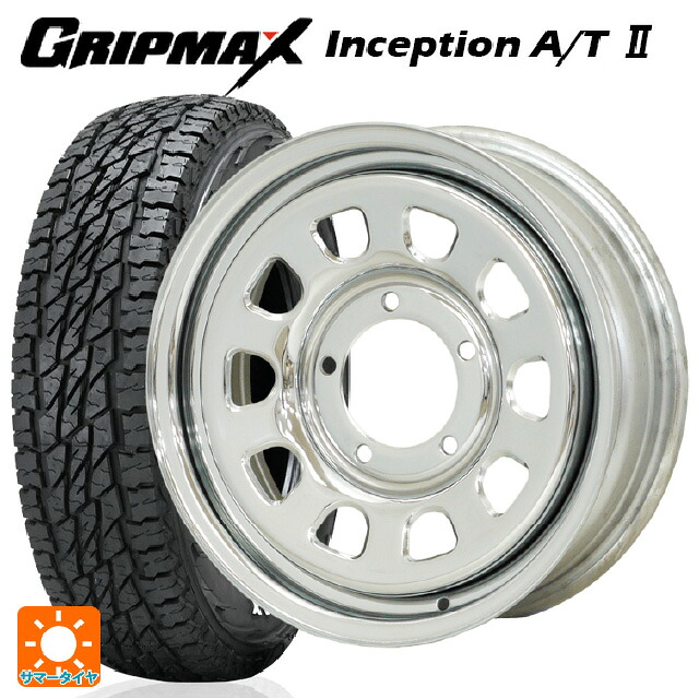 175/80R16 91S グリップマックス インセプション A/T2 ホワイトレター モリタ デイトナズ クローム 16-5.5J 国産車用 サマータイヤホイール4本セット