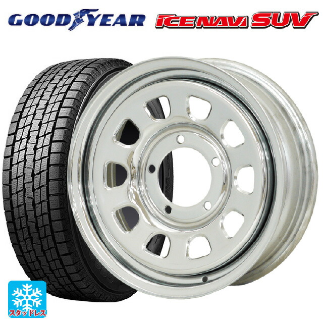 スズキ ジムニーシエラ(74系)用 2025年製 215/70R16 100Q グッドイヤー アイスナビ SUV モリタ デイトナズ クローム 新品スタッドレスタイヤホイール 5本セット