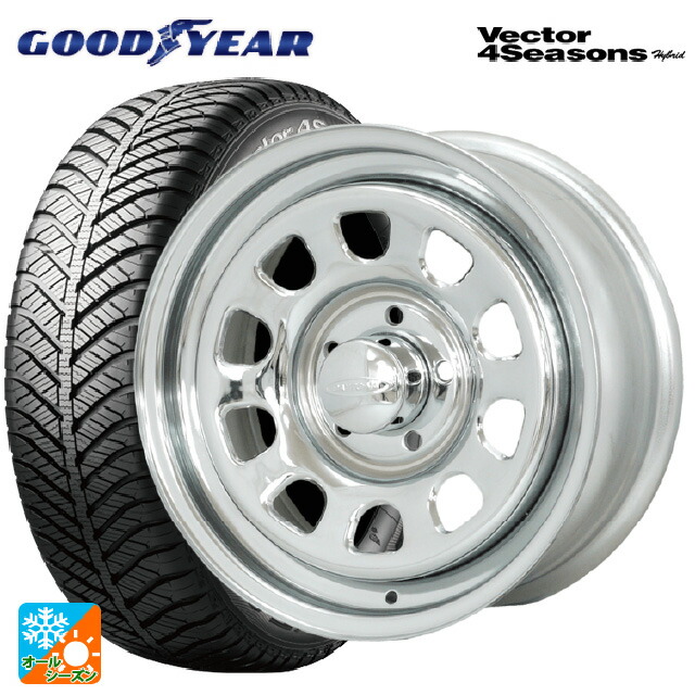 トヨタ プリウス(60系)用 195/65R16 92H グッドイヤー ベクターフォーシーズンズ ハイブリッド モリタ デイトナズ クローム 新品オールシーズンタイヤホイール 4本セット