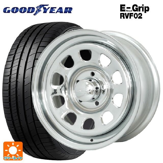 185/65R15 88H グッドイヤー エフィシェントグリップ RVF02 モリタ デイトナズ クローム 15-7J 国産車用 サマータイヤホイール4本セット
