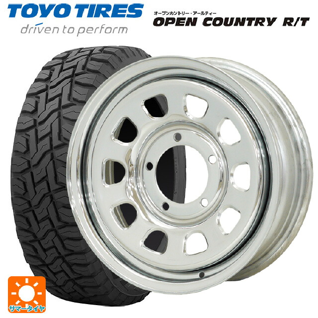 スズキ ジムニーノマド(JC74W)用 215/70R16 100Q トーヨー オープンカントリー RT ブラックレター モリタ デイトナズ クローム 新品サマータイヤホイール 5本セット