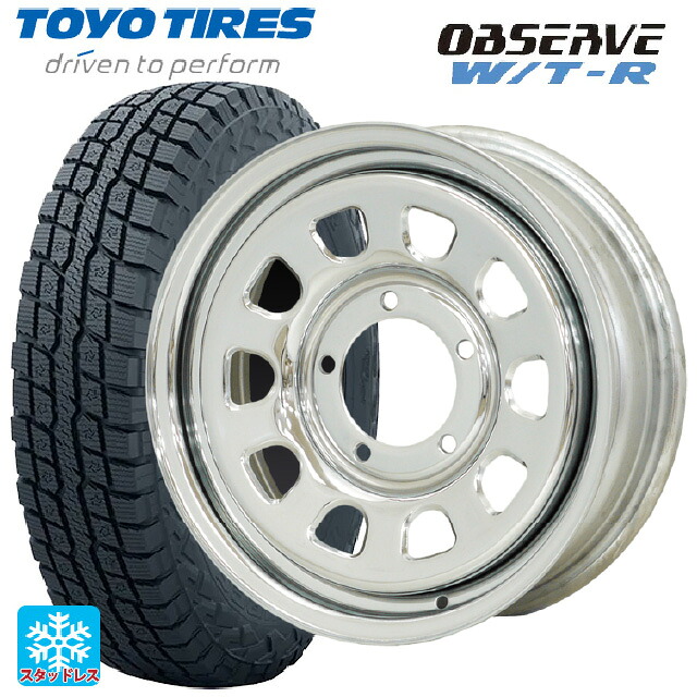 185/85R16 105N トーヨー オブザーブ W/T-R # モリタ デイトナズ クローム 16-5.5J 国産車用 スタッドレスタイヤホイール4本セット
