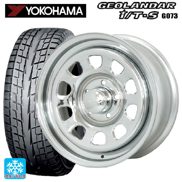 2025年製 215/65R16 98Q ヨコハマ ジオランダー ITS G073 正規品 モリタ デイトナズ クローム 16-7J 国産車用 スタッドレスタイヤホイール4本セット