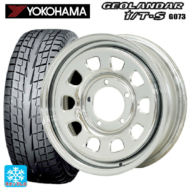 2025年製 215/65R16 98Q ヨコハマ ジオランダー ITS G073 正規品 モリタ デイトナズ クローム 16-5.5J 国産車用 スタッドレスタイヤホイール4本セット