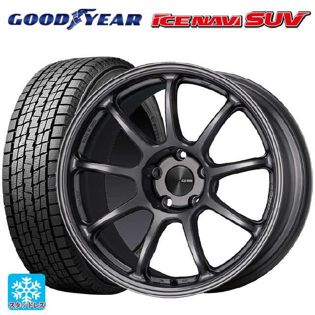 スバル フォレスター(SL系)用 225/55R18 98Q グッドイヤー アイスナビ SUV # エンケイ パフォーマンスライン PF09 DS 新品スタッドレスタイヤホイール 4本セット