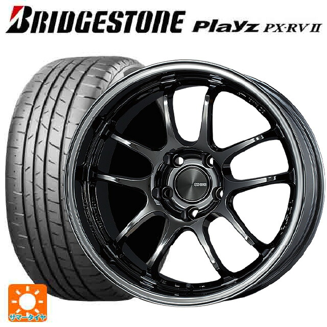 235/55R18 100V ブリヂストン プレイズ PX-RV2 正規品 エンケイ パフォーマンスライン PF01 EVO SBK 18-9J 国産車用 サマータイヤホイール4本セット