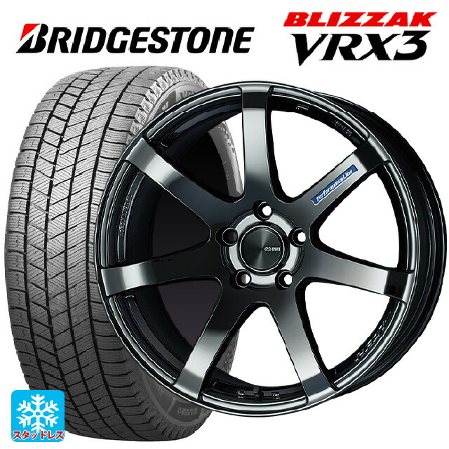 225/60R18 100Q ブリヂストン ブリザック VRX3 正規品 # エンケイ パフォーマンスライン PF07 SBK 18-7.5J 国産車用 スタッドレスタイヤホイール4本セット|タイヤホイール専門店コニシタイヤ