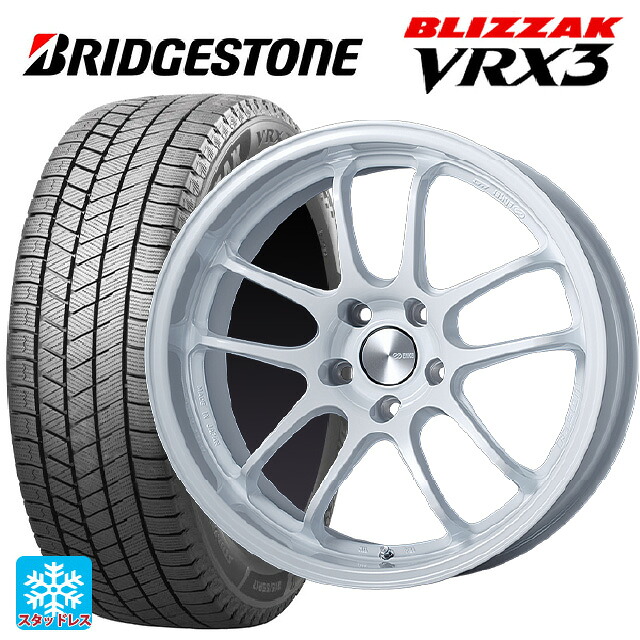 スバル フォレスター(SL系)用 225/55R18 102Q XL ブリヂストン ブリザック VRX3 正規品 # エンケイ パフォーマンスライン PF01 EVO パールホワイト 新品スタッドレスタイヤホイール 4本セット|タイヤホイール専門店コニシタイヤ