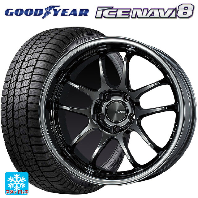 2024年製 245/45R18 100Q XL グッドイヤー アイスナビ8 エンケイ パフォーマンスライン PF01 EVO SBK 18-9J 国産車用 スタッドレスタイヤホイール4本セット 170,020円