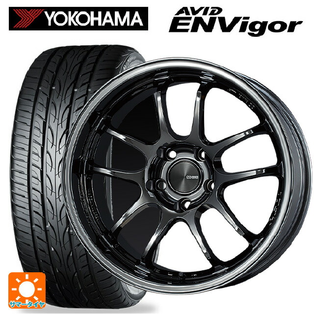 235/50R18 101W ヨコハマ エービット エンビガー S321 エンケイ パフォーマンスライン PF01 EVO SBK 18-9J 国産車用 サマータイヤホイール4本セット