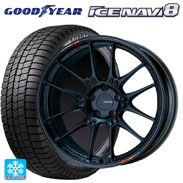 2024年製 245/45R18 100Q XL グッドイヤー アイスナビ8 エンケイ レーシング GTC02 マットブラック 18-8.5J 国産車用 スタッドレスタイヤホイール4本セット