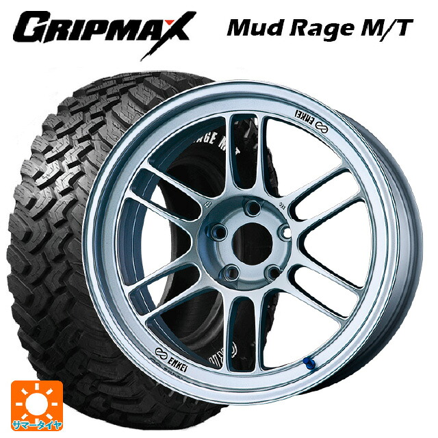 2022年製 235/70R16 106Q グリップマックス マッドレイジ M/T ホワイトレター エンケイ レーシング RPF1 シルバー 16-7J 国産車用 サマータイヤホイール4本セット