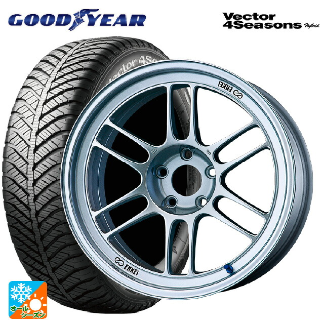 215/60R16 95H グッドイヤー ベクターフォーシーズンズ ハイブリッド エンケイ レーシング RPF1 シルバー 16-7J 国産車用 オールシーズンタイヤホイール4本セット|タイヤホイール専門店コニシタイヤ