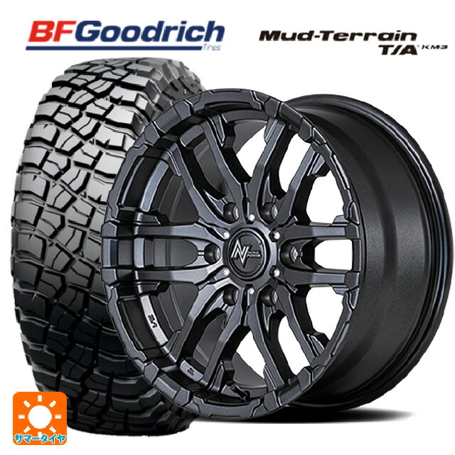 2024年製 265/65R17 120/117Q BFグッドリッチ マッドテレーン TA KM3 ブラックレター 正規品 # エムアイディー ナイトロパワー M26 クロスファング バレルブラック/ドリルド 17-8J 国産車用 サマータイヤホイール4本セット