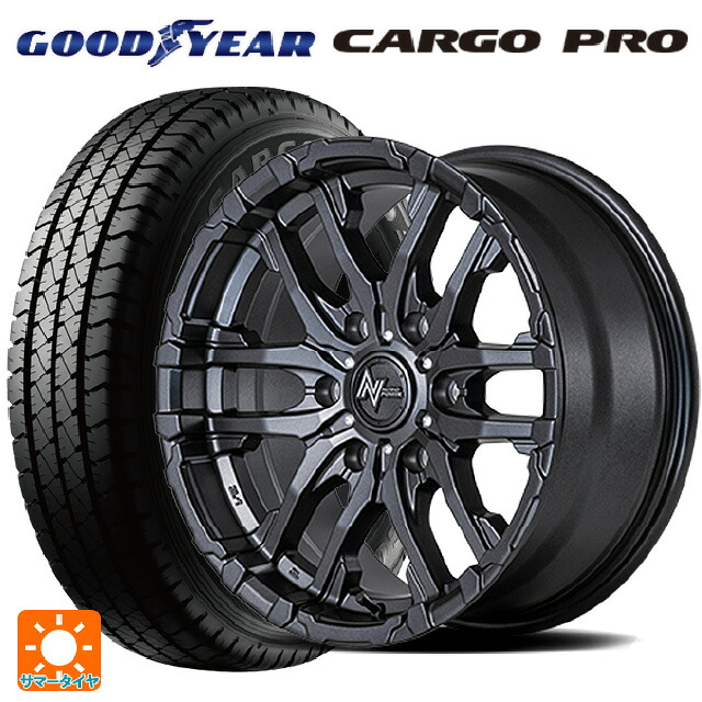 195/80R15 107/105S グッドイヤー カーゴプロ エムアイディー ナイトロパワー M26 クロスファング バレルブラック/ドリルド 15-6J 国産車用 サマータイヤホイール4本セット